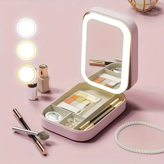 GlamBox – Reise-Make-up-Tasche mit LED-Spiegel für unterwegs