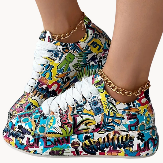 Hazel – Sneaker mit Graffiti-Print für stylischen Komfort im Alltag