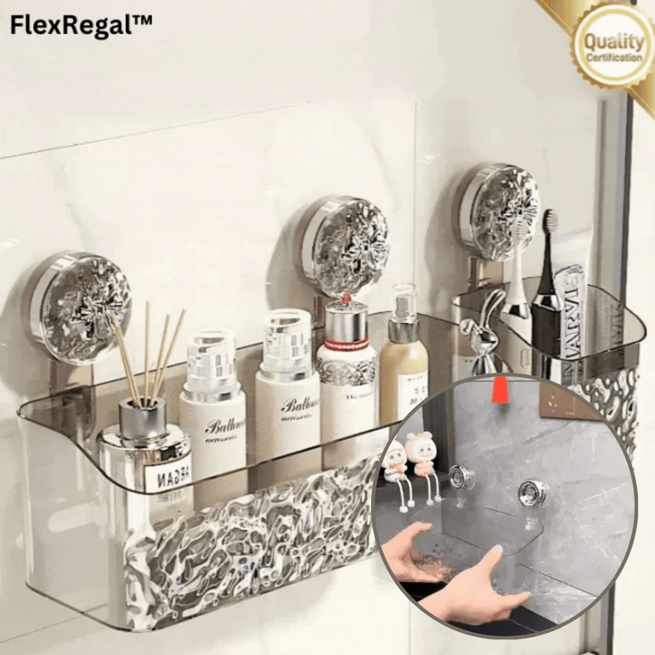FlexRegal – Bohrfreies Badezimmer-Regal mit starker Saugkraft