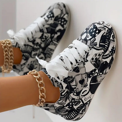 Hazel – Sneaker mit Graffiti-Print für stylischen Komfort im Alltag
