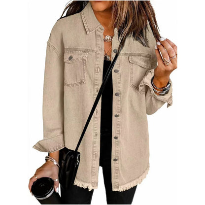 Mia – Street-Style-Jeansjacke mit Raw-Cut-Design