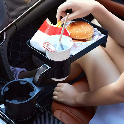 DriveDine – 360° drehbarer Auto-Esstisch mit Getränkehaltern