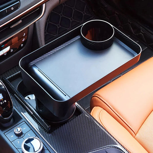 DriveDine – 360° drehbarer Auto-Esstisch mit Getränkehaltern