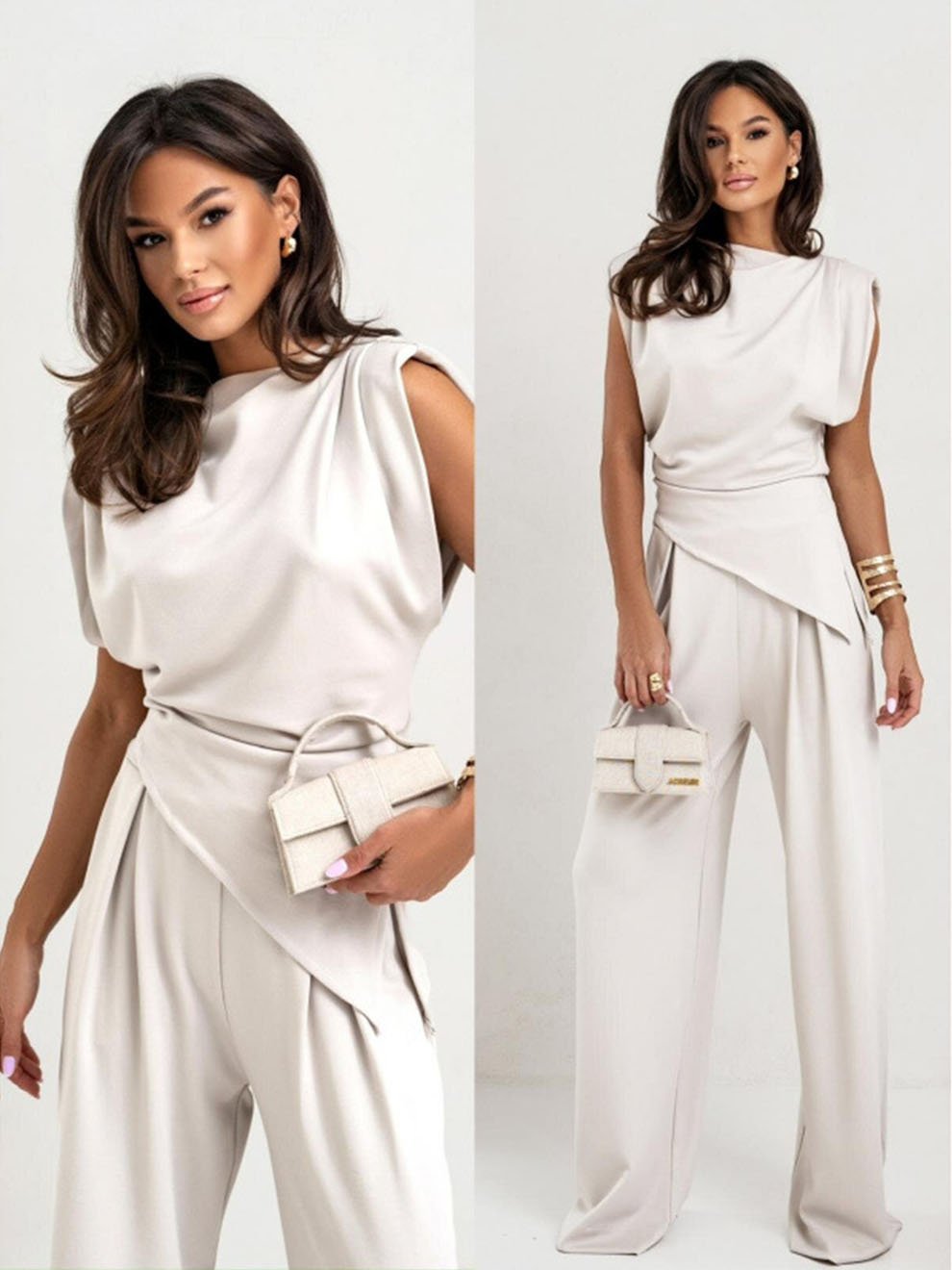 Isabella – Casual sleeveless suit for chic summer style