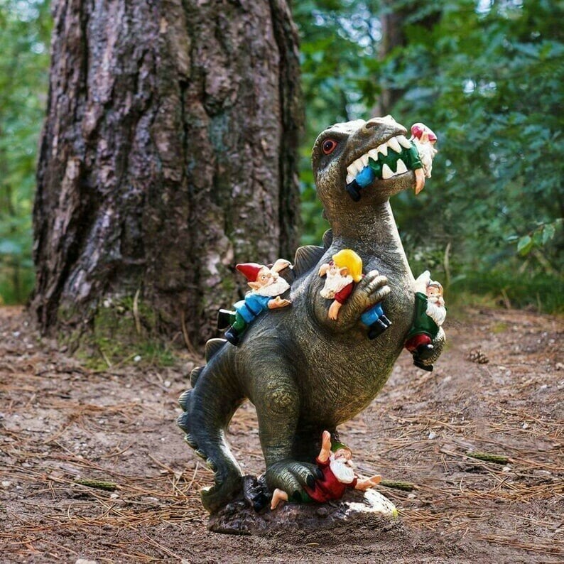 Dinosaurier-Gartenfigur – Lustiger & Einzigartiger Wichtelfresser