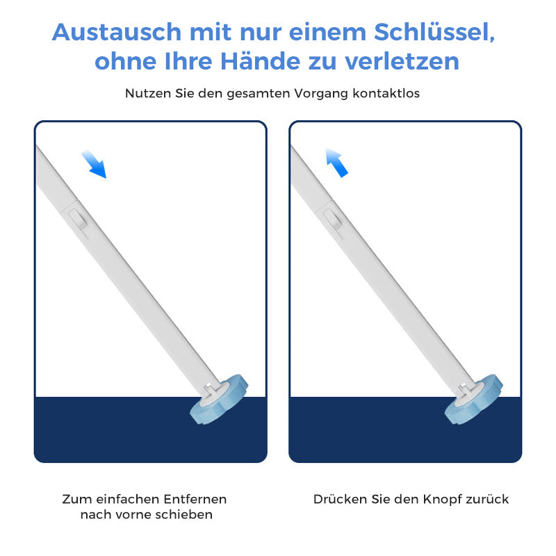 PureScrub – Hygienische, berührungsfreie Toilettenreinigung mit frischen Schwammköpfen