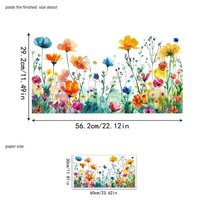 VividBlossom – Floraler Fensteraufkleber für lebendige Dekoration