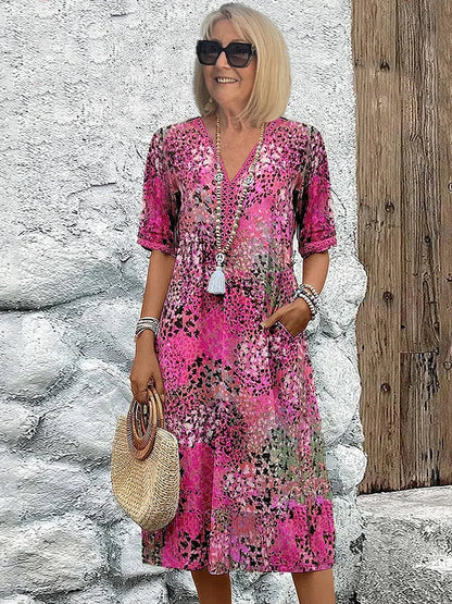 Gabriella – Bedrucktes Midikleid für den eleganten Alltag
