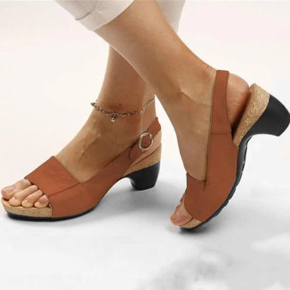 Rachel – Stylische Keilsandaletten mit klobigem Absatz und weicher Sohle