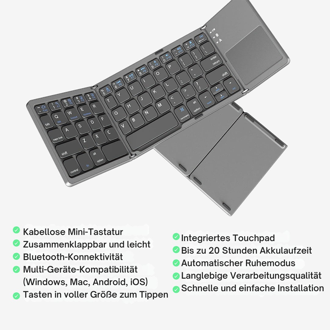 TypeGlide – Schnell überall arbeiten mit ultrakompakter faltbarer Tastatur