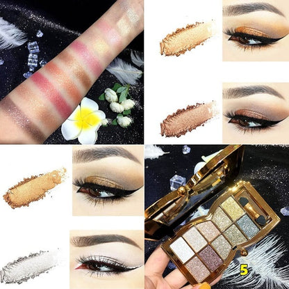 LuxeGlitters – Glitzer-Lidschattenpalette mit 10 Farbtönen für strahlende Looks