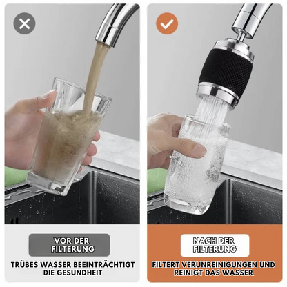 QuickRinse – 360° drehbarer Wasserhahnaufsatz für die Küche