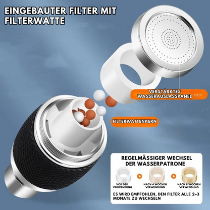 QuickRinse – 360° drehbarer Wasserhahnaufsatz für die Küche