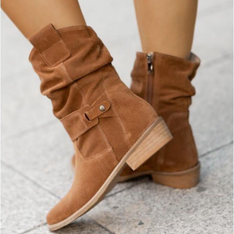 Lena – Ankle Boots mit niedrigem Absatz und Reißverschluss für ganztägigen Komfort