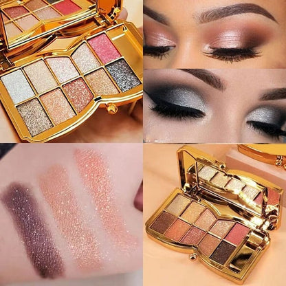 LuxeGlitters – Glitzer-Lidschattenpalette mit 10 Farbtönen für strahlende Looks