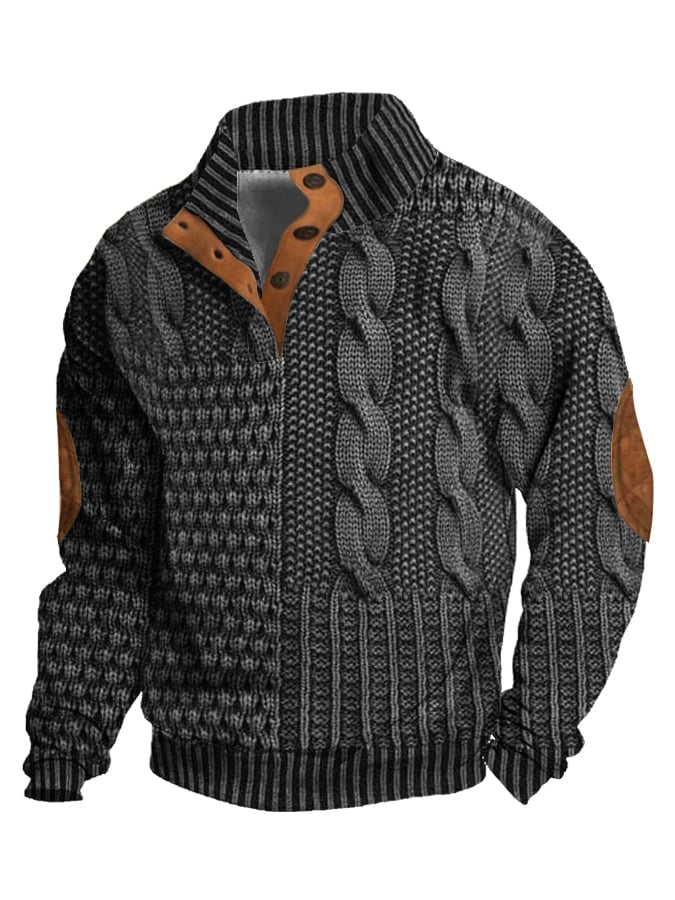 Andrei – Kaschmirhemd im Vintage-Stil mit geometrischem Knopfdesign