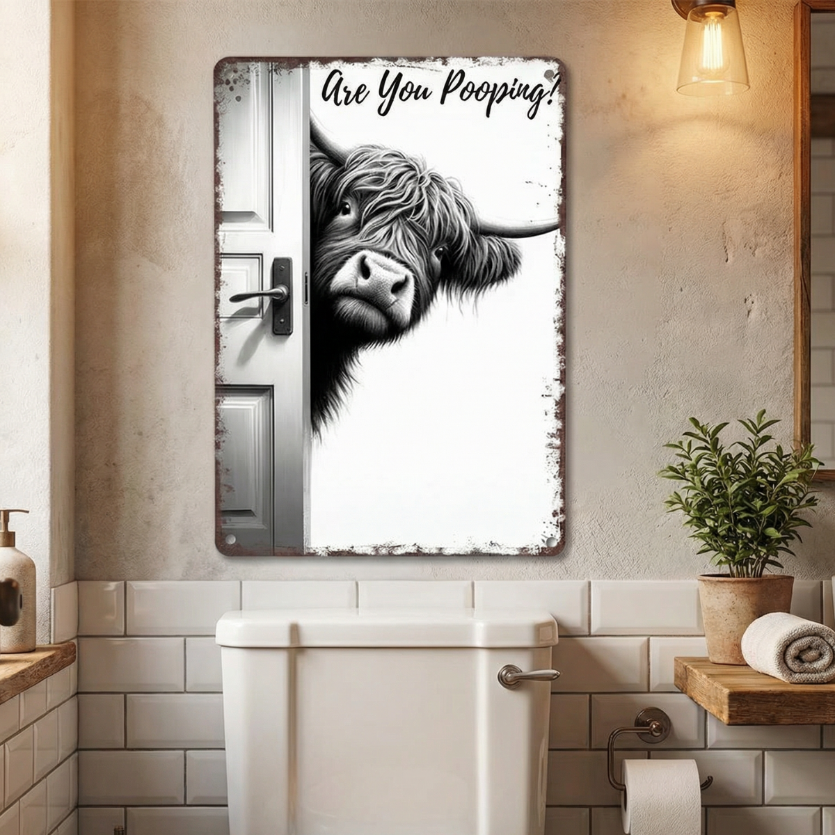 WallWhimsy – Verwandeln Sie Badezimmer sofort mit stilvollen, lustigen Metallschildern