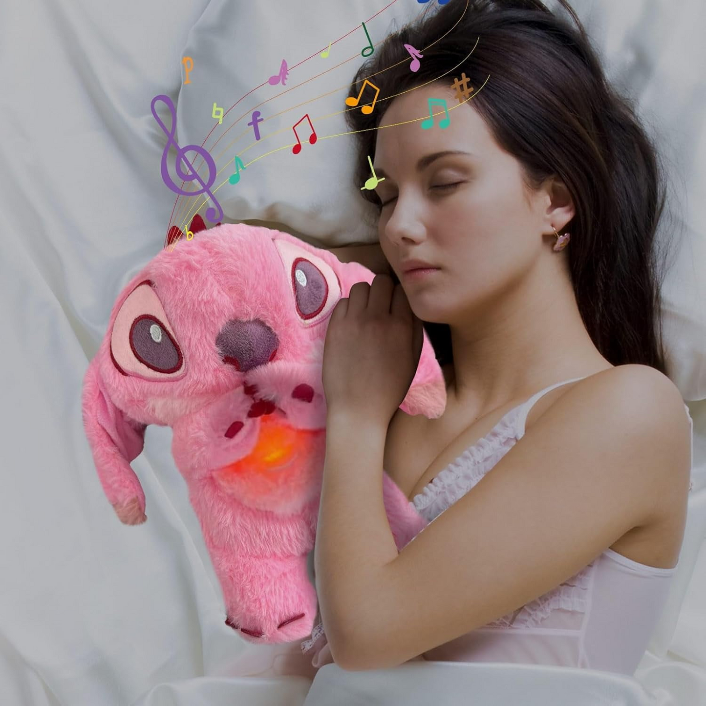 DreamBuddy – Weiches Stitch Plüschtier mit beruhigenden Lichtern und Musik