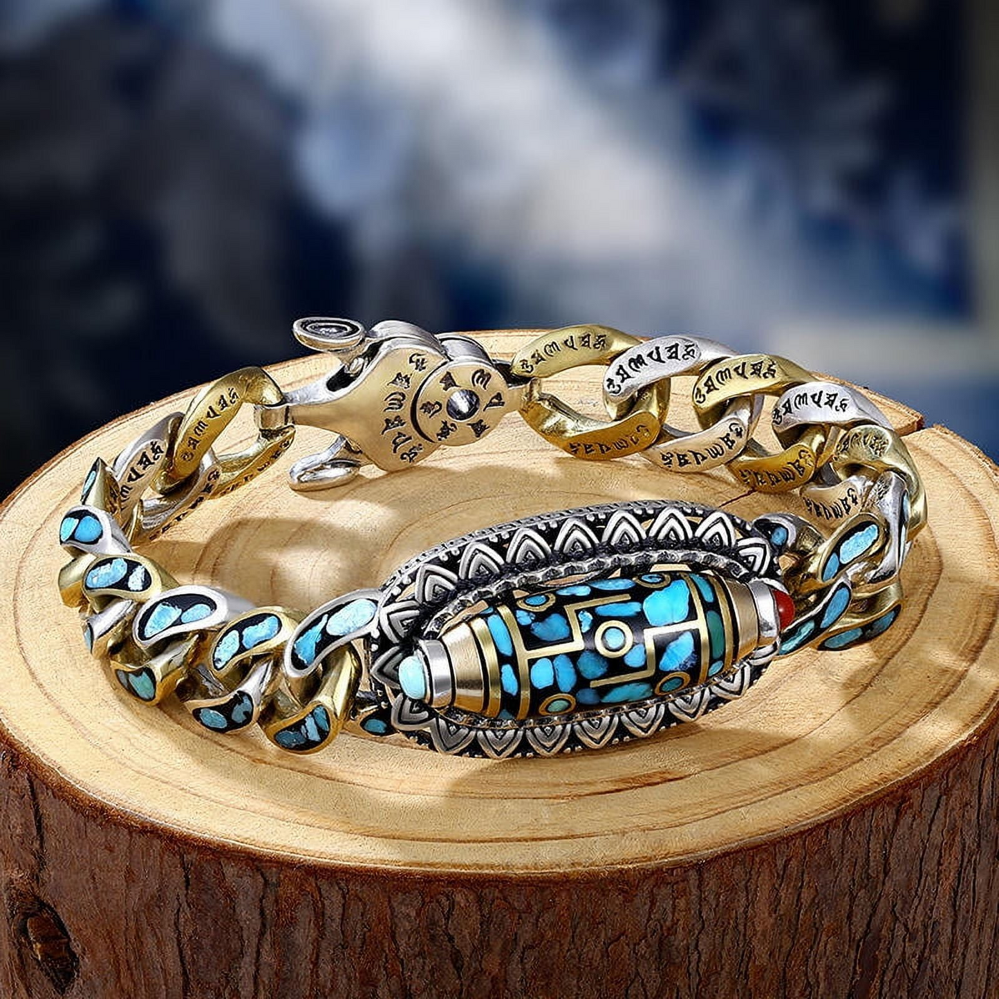 ZenBand – Türkises Armband mit Mantra für heilende Energie