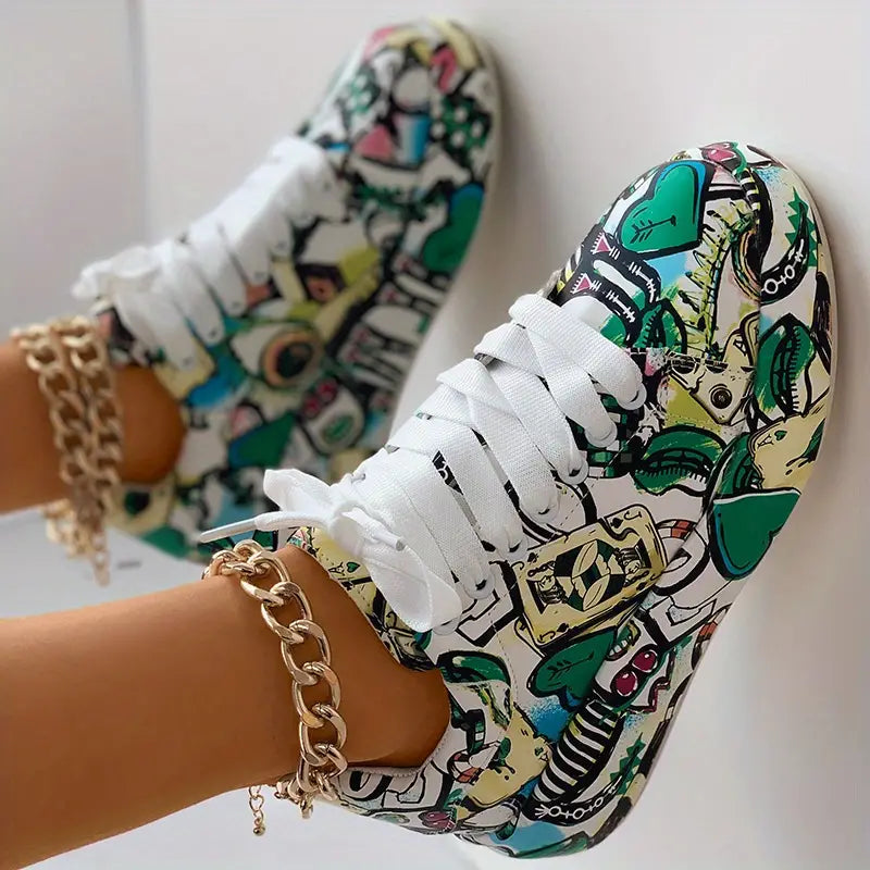 Hazel – Sneaker mit Graffiti-Print für stylischen Komfort im Alltag