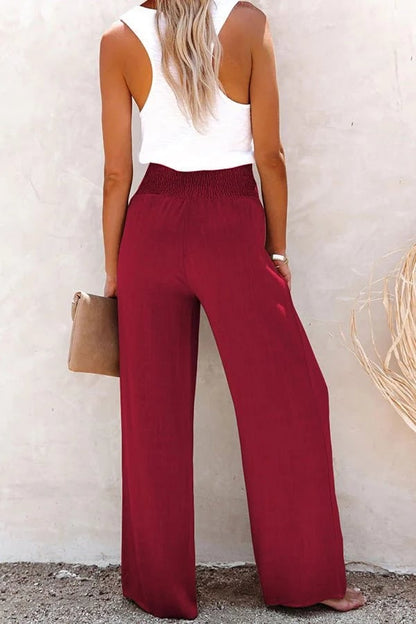 Talia – Hoch taillierte Sommerhose mit weitem Bein für mühelosen Style