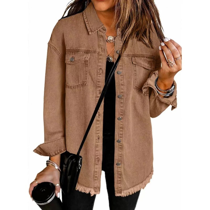 Mia – Street-Style-Jeansjacke mit Raw-Cut-Design