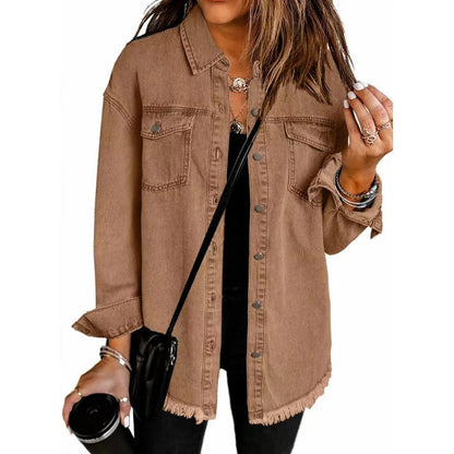 Mia – Street-Style-Jeansjacke mit Raw-Cut-Design