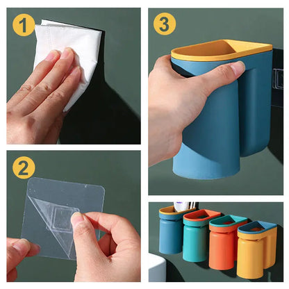 BrushCaddy – Platzsparender Badezimmer-Organizer für Zahnbürsten und Zubehör