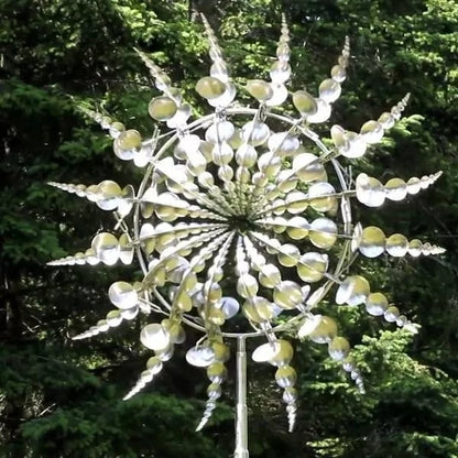 GardenWhirl – Metall Windmühlenskulptur für elegante Gartendekoration