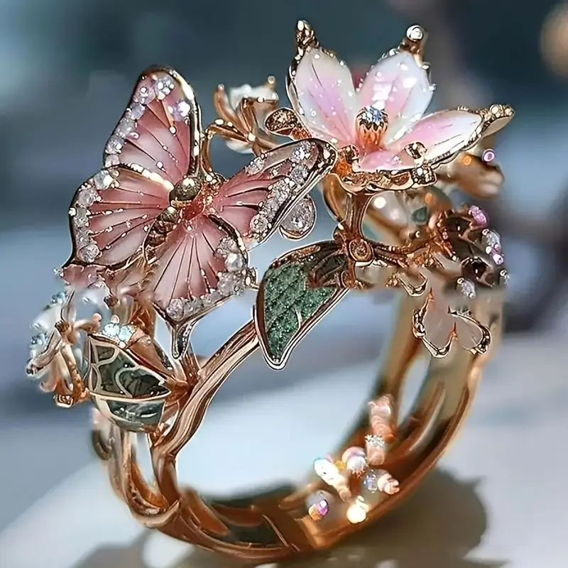 DaintyFlutter – Eleganter Schmetterlingsring mit Zirkonia-Funkeln