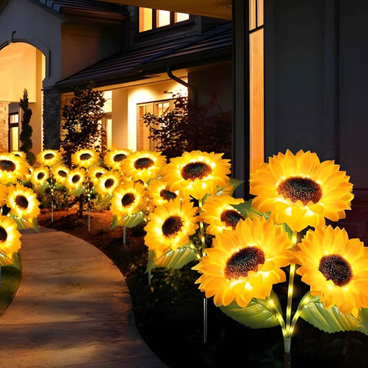 LumiFlora – Solarbetriebene Sonnenblumen-Gartenleuchte Mit Warmem Licht und Wetterfestem Design | 1+1 GRATIS
