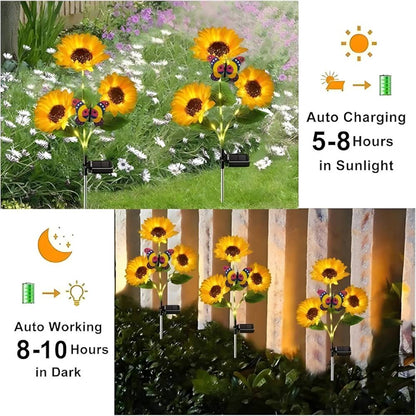 LumiFlora – Solarbetriebene Sonnenblumen-Gartenleuchte Mit Warmem Licht und Wetterfestem Design | 1+1 GRATIS