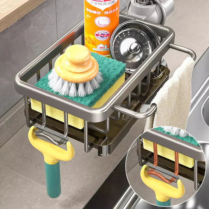 SinkTidy – Aluminium Spülbecken Organizer für eine ordentliche Küche