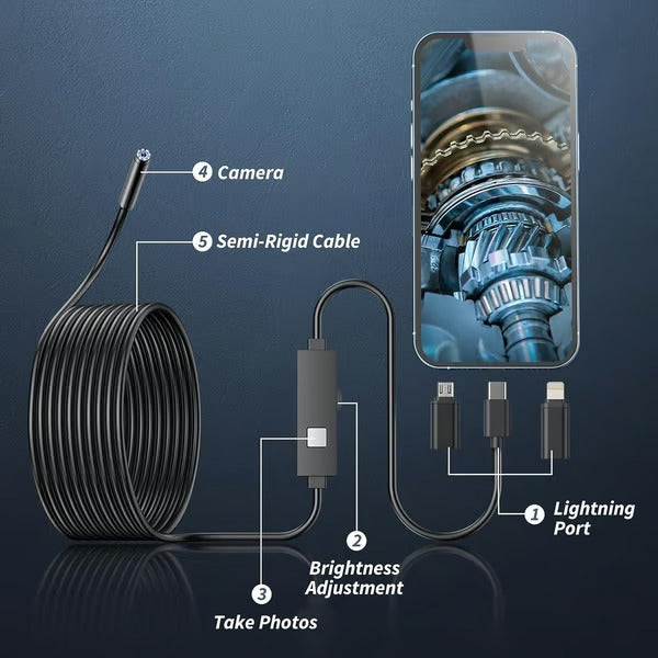 DetailCam – Flexible, wasserdichte HD-Inspektionskamera für Smartphones