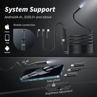 ScopeX – Endoskop-Inspektionskamera mit HD 1080p und LED-Beleuchtung