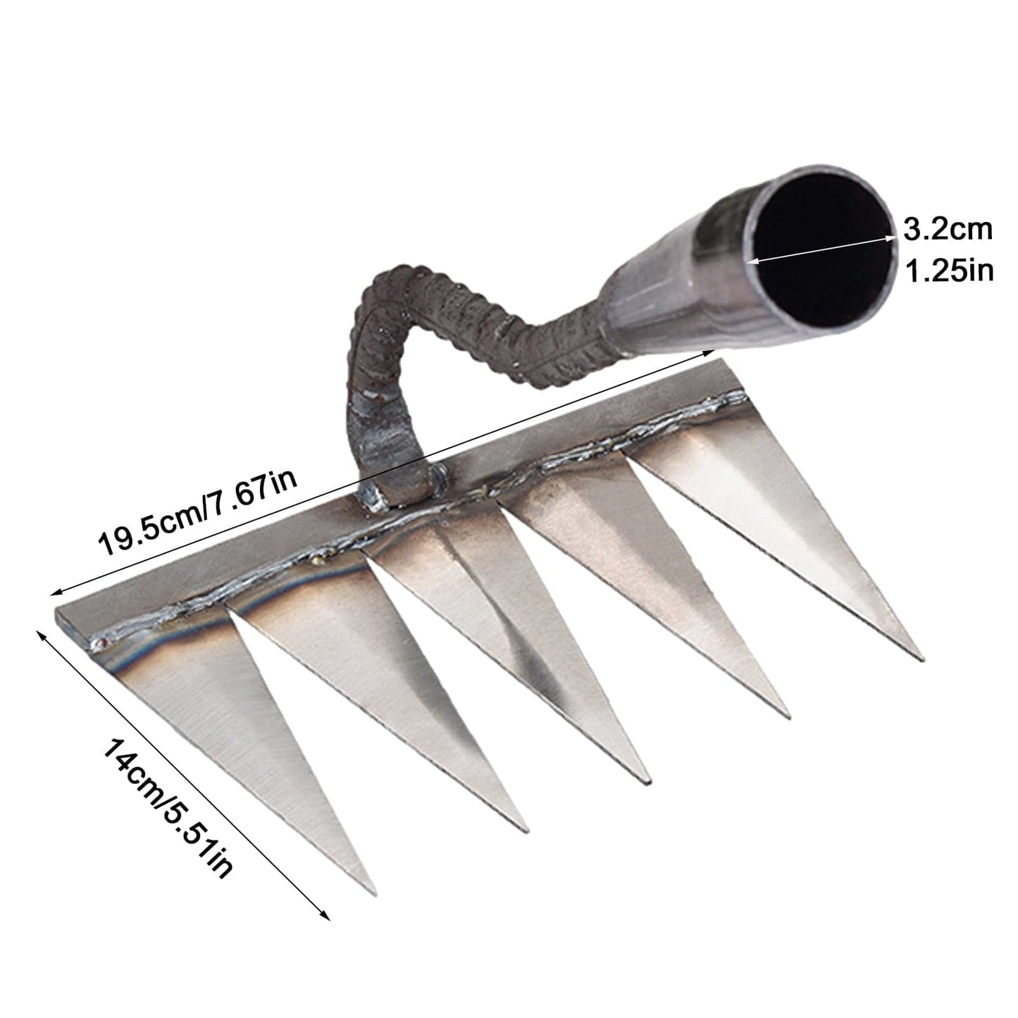 GardenPro – Stahl Unkrautentferner mit Scharfen Zähnen für Effektives Unkrautjäten