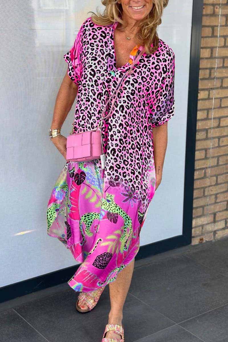 Kaitlyn™ Sommer-Leoparden-Langkleid
