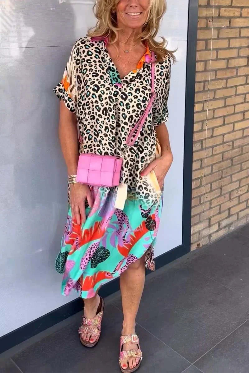 Kaitlyn™ Sommer-Leoparden-Langkleid