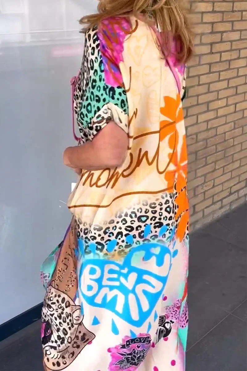 Kaitlyn™ Sommer-Leoparden-Langkleid