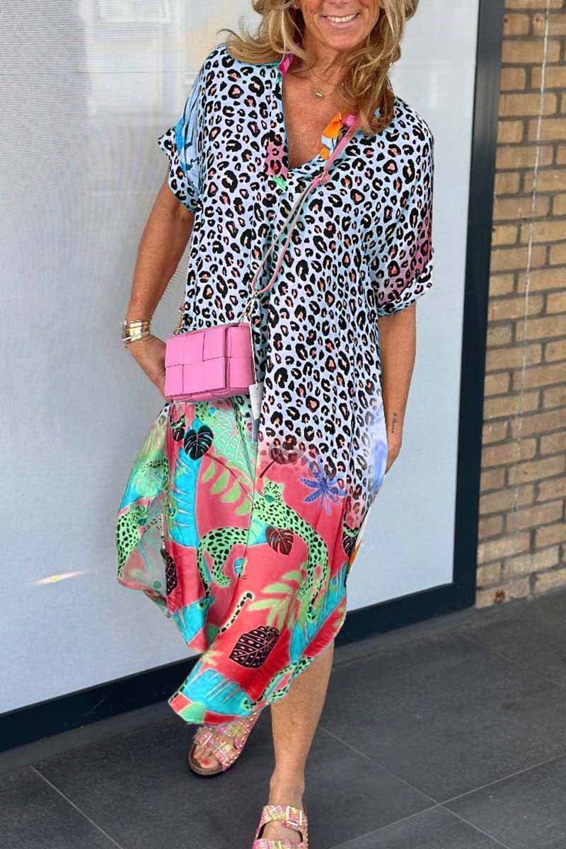 Kaitlyn™ Sommer-Leoparden-Langkleid