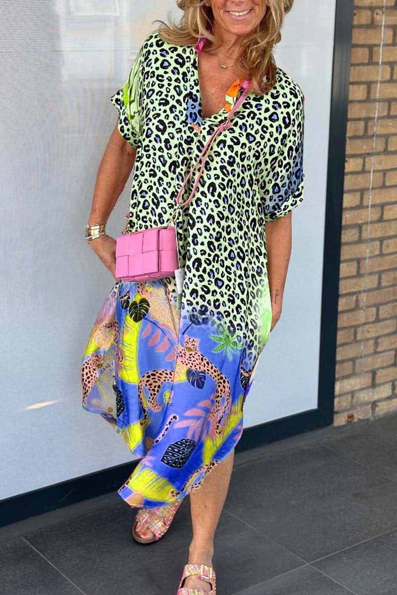 Kaitlyn™ Sommer-Leoparden-Langkleid