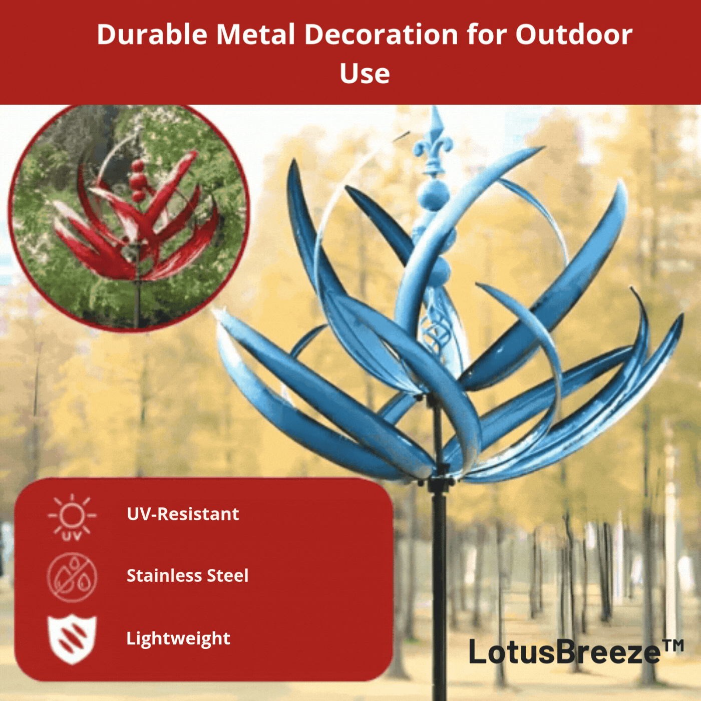 LotusBreeze – Ruhige Windmühle mit elegantem Gartendesign