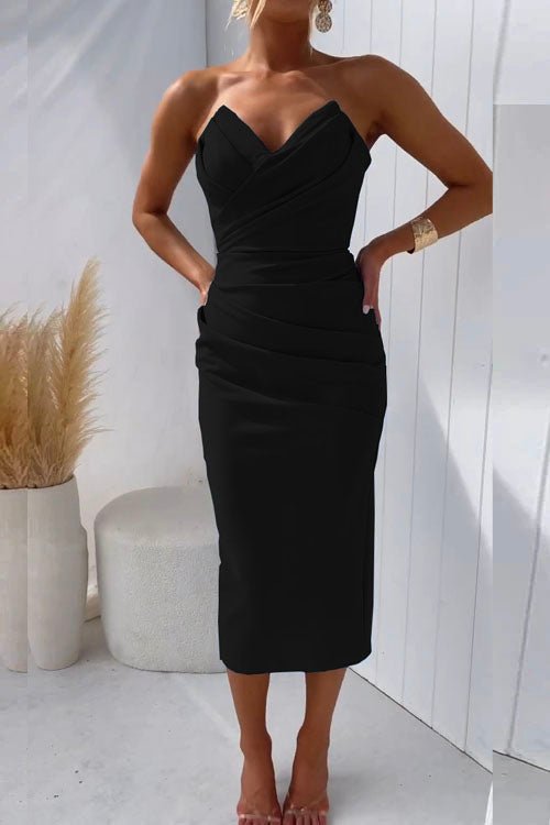 Grazia – Trägerloses Cocktailkleid mit elegantem Rückenschlitz-Design