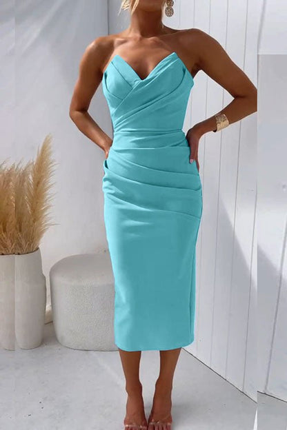 Grazia – Trägerloses Cocktailkleid mit elegantem Rückenschlitz-Design
