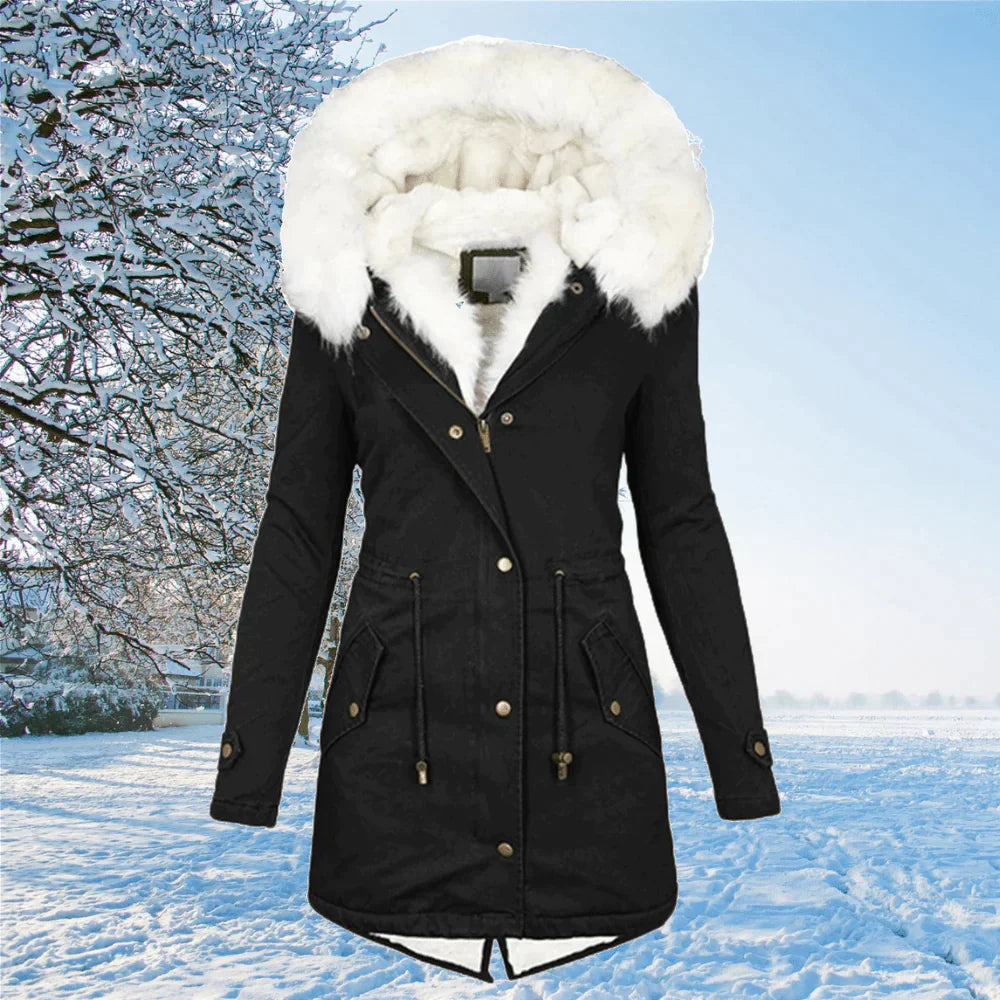 Elsa – Parka Jacke in Übergrößen mit Kapuze und Fellfutter