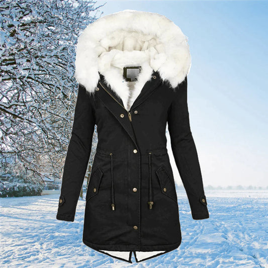 Elsa – Parka Jacke in Übergrößen mit Kapuze und Fellfutter