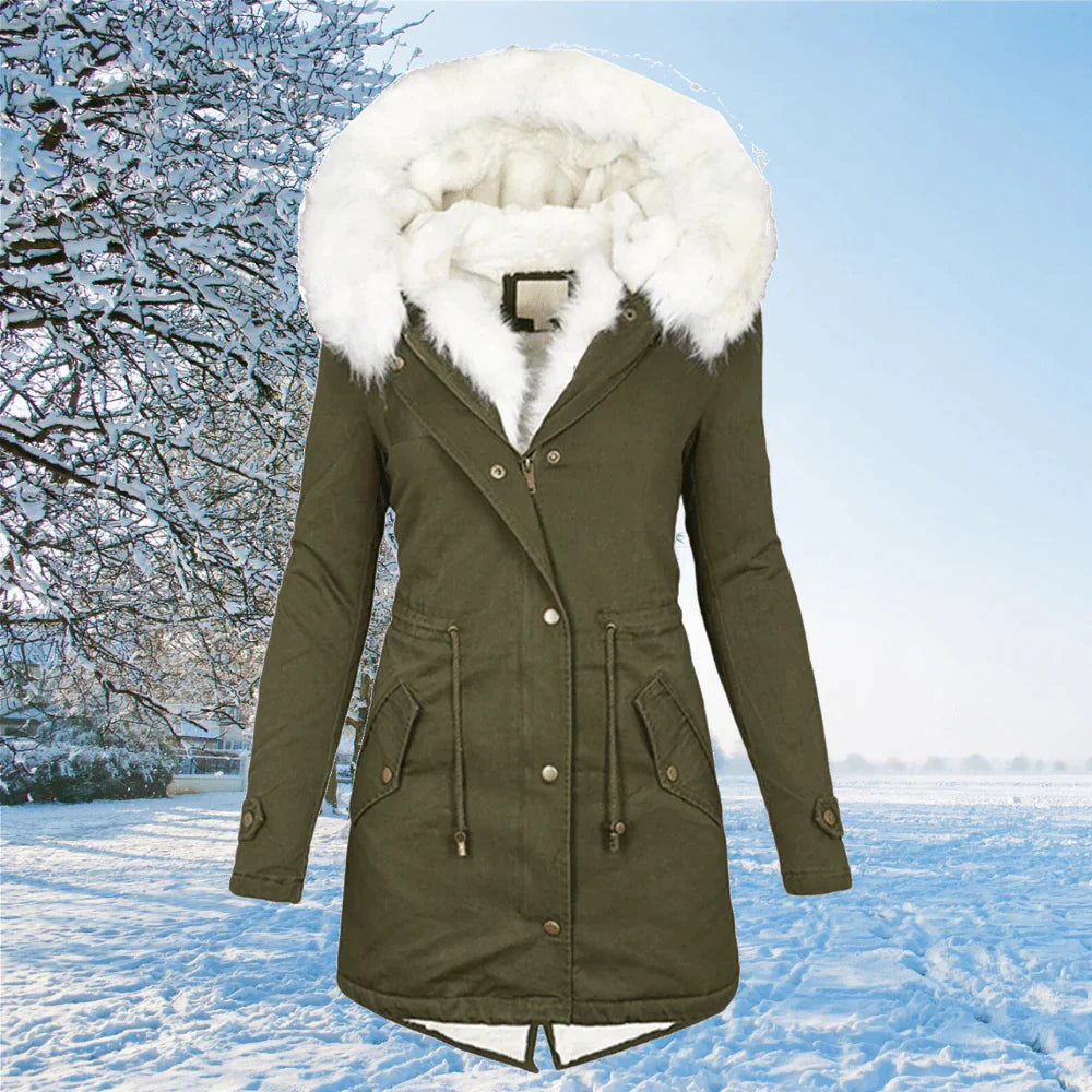 Elsa – Parka Jacke in Übergrößen mit Kapuze und Fellfutter