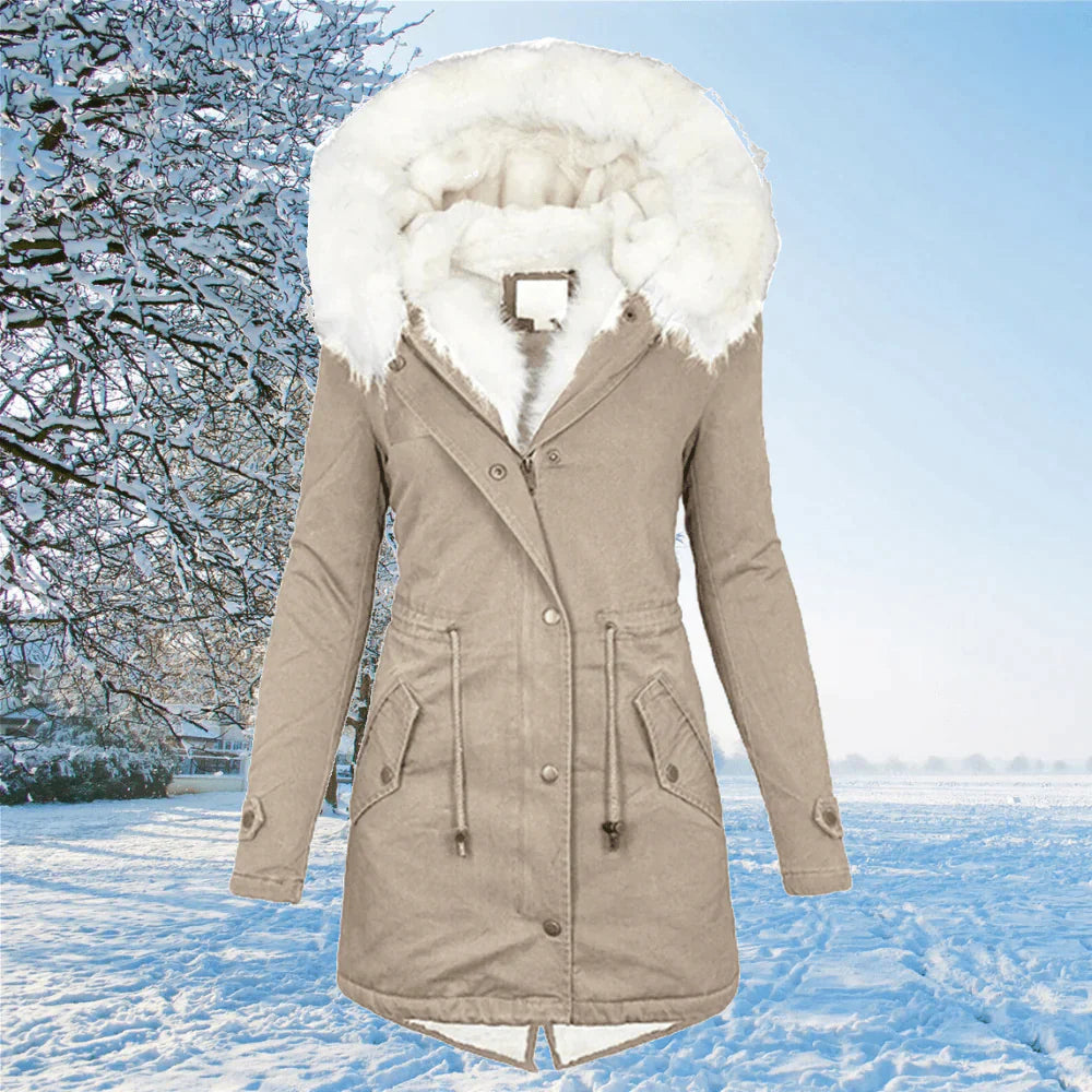Elsa – Parka Jacke in Übergrößen mit Kapuze und Fellfutter