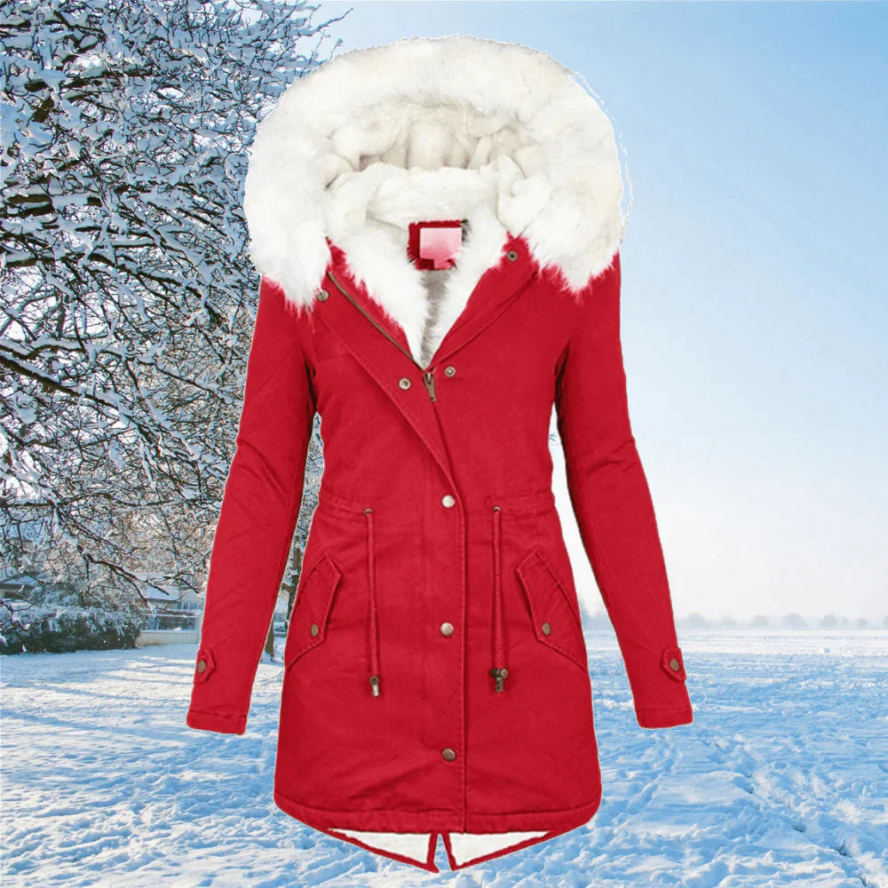 Elsa – Parka Jacke in Übergrößen mit Kapuze und Fellfutter