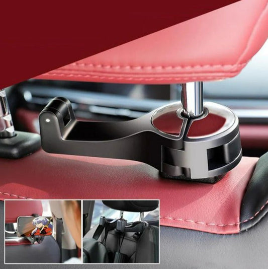Hooky – 360° drehbarer Auto-Kopfstützen-Organizer für Lebensmittel und Taschen